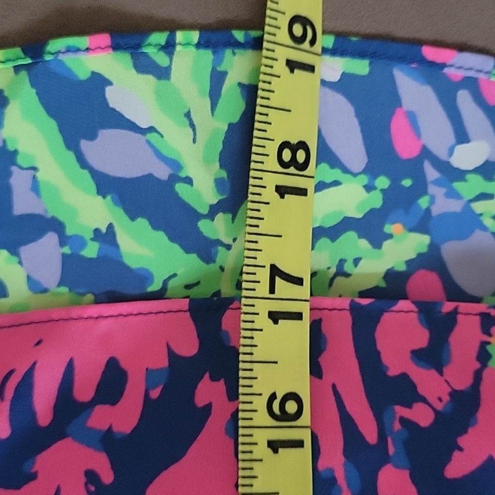 Lilly Pulitzer Sanilla Silk Off The Shoulder "Indigo All A Glow" Print Size S - Picture 9 of 13